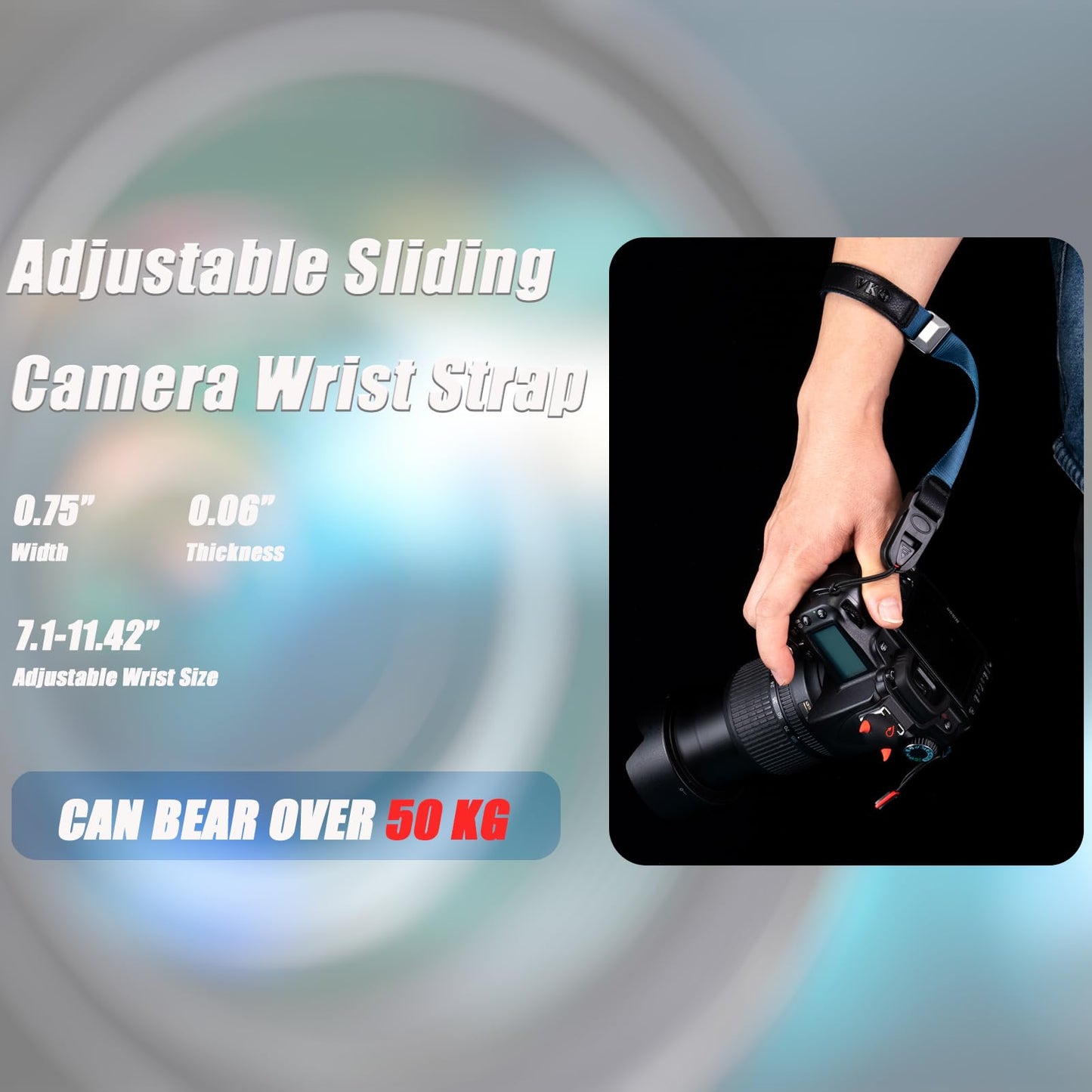 VKO Camera Strap Wrist,QD Quick Release Adjust Lanyard Wristband strap for Photographers SLR DSLR Digital Mirrorless Camera(Black)