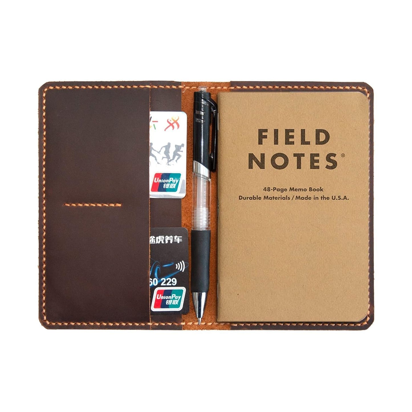 Handmade Leather Cover For 3.5"X5.5" Notebooks,Leather Journal Cover for Field Notes, Gift For Him (Brown)