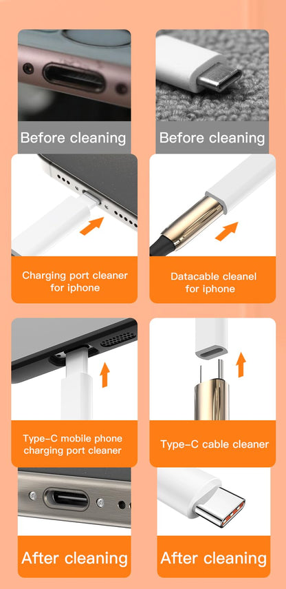 32-in-1 Multi-Functional Cleaning Kit for Electronics inlcuding Headphones,Mobile Phones,Computer,Monitor,Lens and etc, Compact and Portable Design, White