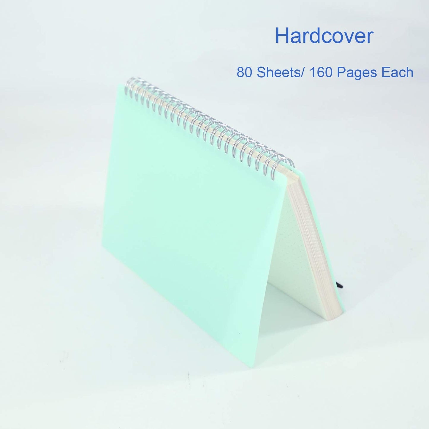 Lodrepas 3 Pack A5 Spiral Bullet Dotted Journal with 120gsm Thick Paper, Dot Grid Spiral Notebook with Plastic Hardcover and Elastic Band Closure, 80 Sheets Per Pack 5.7X 8.3 inches