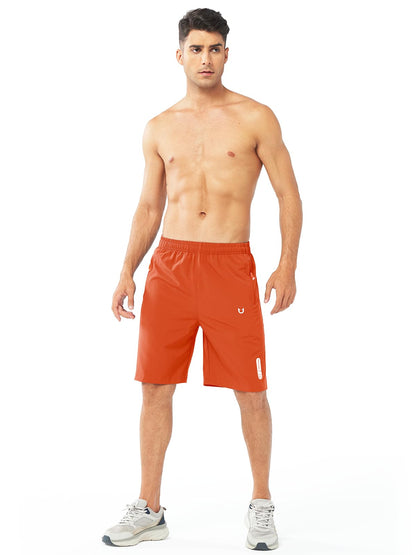NORTHYARD Men's Athletic Running Shorts Gym Workout 7"/9"/5" Quick Dry Lightweight Sports Basketball Tennis 3 Zipper Pockets ORANGE-9inch 4XL