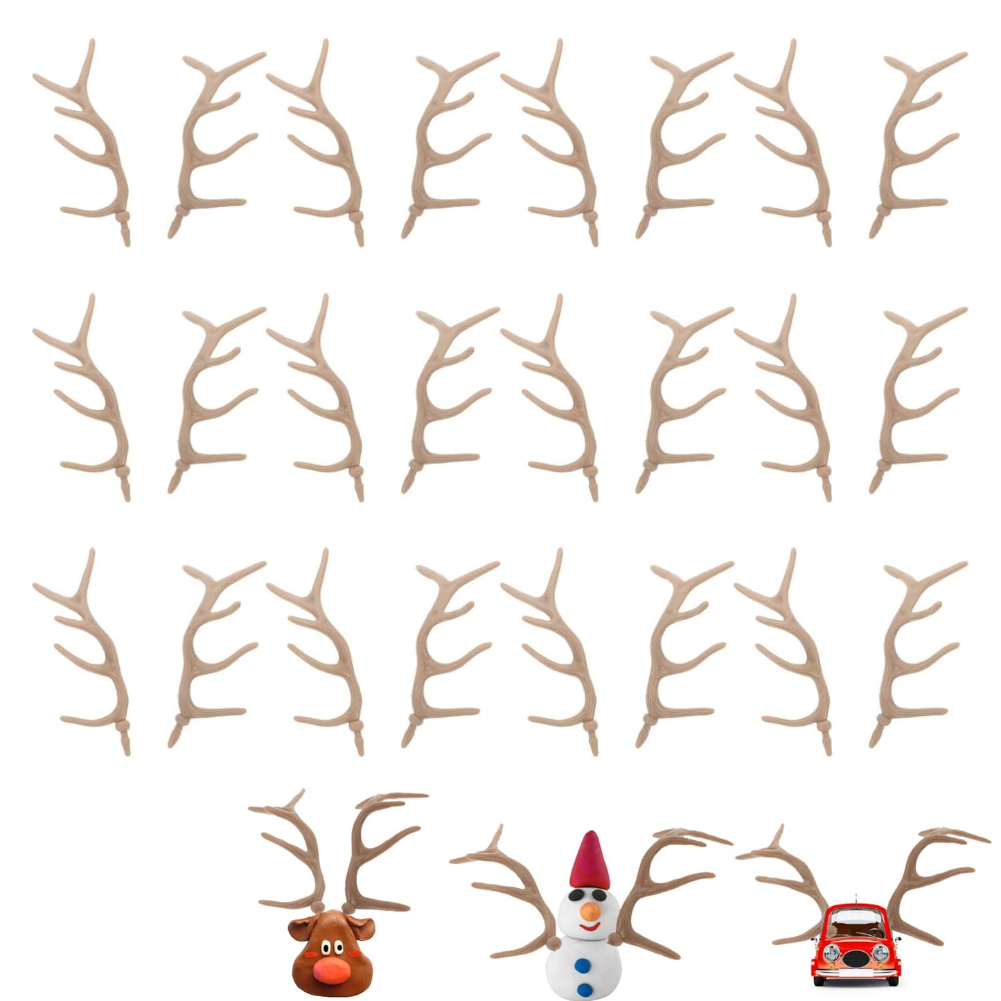 Angoily Reindeer Antlers, 24 PCS Reindeer Antlers for Craft, Christmas Deer Antler Snowman Arm Craft, Artificial Plastic Antler Ornament, Deer Antler Decor DIY Dry Tree Branch Twigs