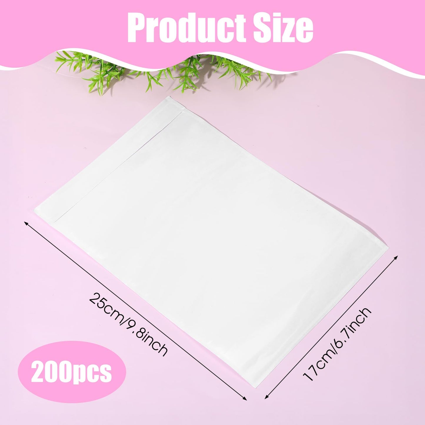 Oqqlin 200 Pcs 7 x 10 Inch Clear Packing List Envelopes Bulk, Self-Adhesive Shipping Label Sleeves Waterproof Packing Slip Pouches for Mailing Documents, Invoices, Shipping Labels