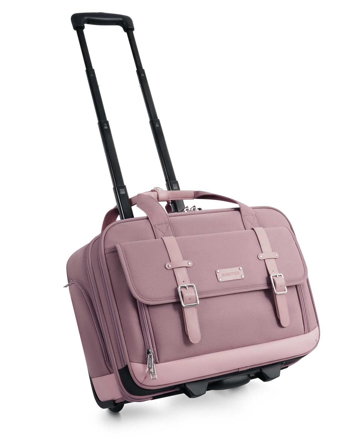 AUROTIER Rolling Laptop Bag Women, Rolling Briefcase for Women with Dual Lock, 16 Inch Computer Bag with Wheels, Roller Underseat Carry On Luggage Personal Item Suitcase for Work Travel Business
