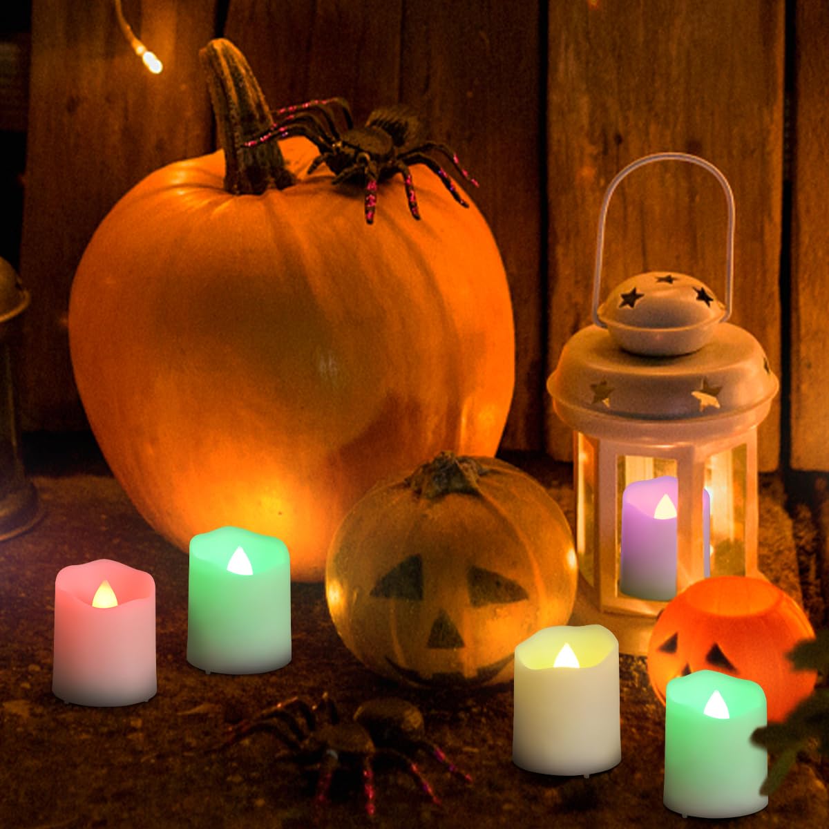 Sanmli 12pcs Rechargeable Flameless Tea Lights RGB with Charging Base and Remote Timer, Color Changing Flickering Electric LED Votive Fake Candles, USB Cable Included