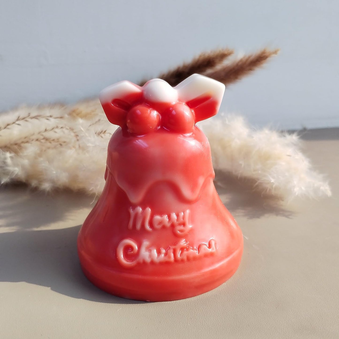 Wehous 2PCS Christmas Bell Silicone Molds for Resin Candle Soap Making, 3D Bell Candle Molds for Candle Making, Christmas Ornament Keychain Pendant Wall Hanging Car Freshie Art Craft Mold Kit Decor