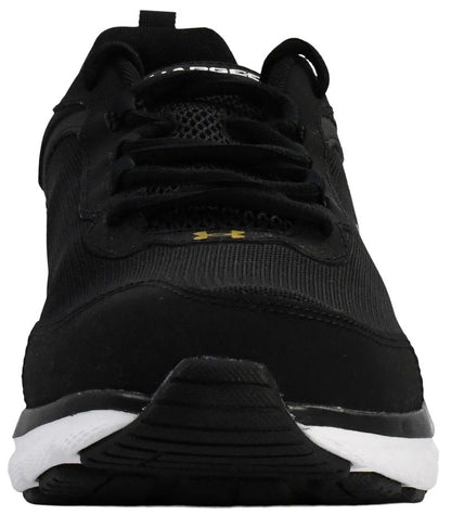 Under Armour Men's Charged Assert 9 Running Shoe, Black/White/Gold,8.5