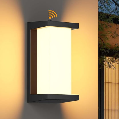 Dusk to Dawn Outdoor Wall Lamp Porch Lights,3 Color Modern Exterior Lighting Fixtures,Outdoor Waterproof for Front Porch Light,LED Wall Mount Sensor Outside Lights for House,Garage,Backyard