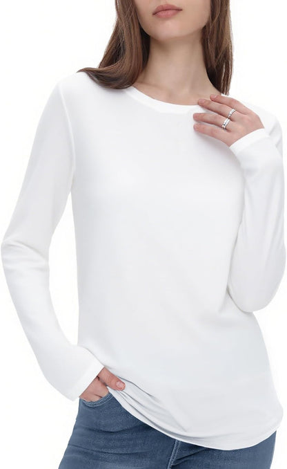 GAYHAY Long Sleeve Shirts for Women - Fall Winter Clothes Crew Neck Casual Tops Loose Fit Tees Fashion Outfits 2025