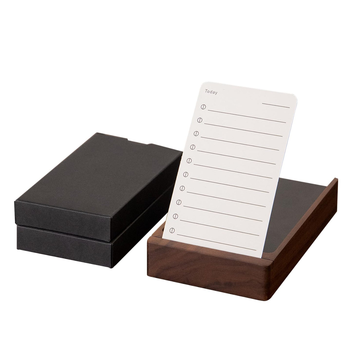 muso wood Daily To Do List Planner with Walnut Stand - 100 To Do List Cards - Undated Daily Planner Notepad for Desk Accessories and Supplies, Enhanced Productivity, Work Office Accessories