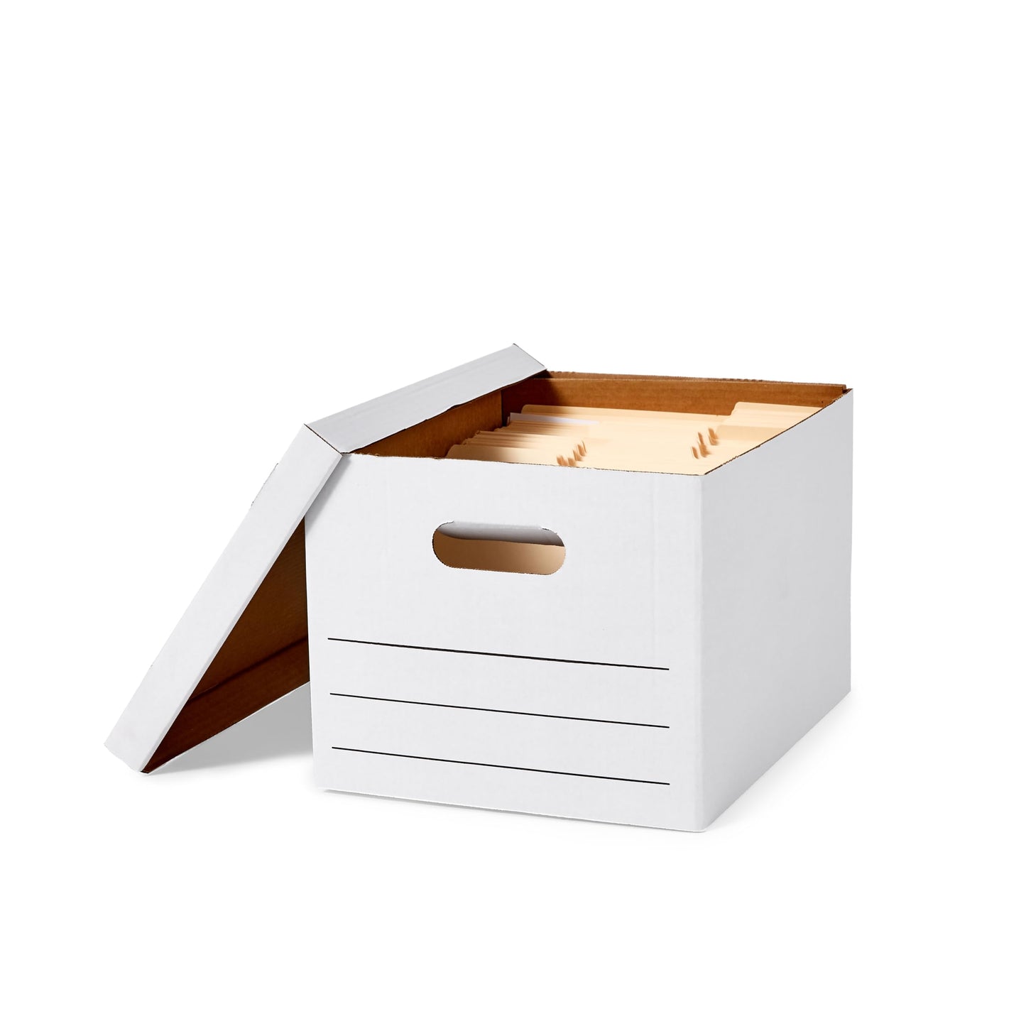 Amazon Basics Storage/Filing Boxes with Lift-Off Lid, Letter/Legal Size, Collapsible, Tape-Free Assembly, White, 16.2" L x 12.5" W x 10.5" H, 20-Pack