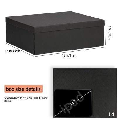 Rinrda Extra Large Gift Box 16.5x13x5.5 inches,Black Gift Boxes with Lids for Presents,Perfect for Birthday,Valentine's Day,Christmas,Anniversaries,Contains Card,Ribbon,Shredded Paper Filler.
