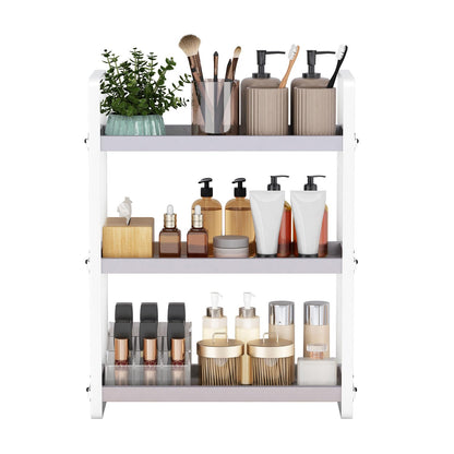 Bathroom Counter Organizer,Bathroom Countertop Organizer,Counter Shelf,Countertop Storage,Organization and Storage,Makeup Shelf,Sink Caddy(Brown 3 Tier)