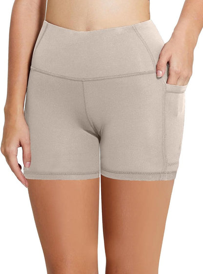 Baleaf Women's High Waist Biker Shorts - 8"/5"/3" Spandex Workout Shorts with Pockets | Yoga, Gym, Running, Volleyball