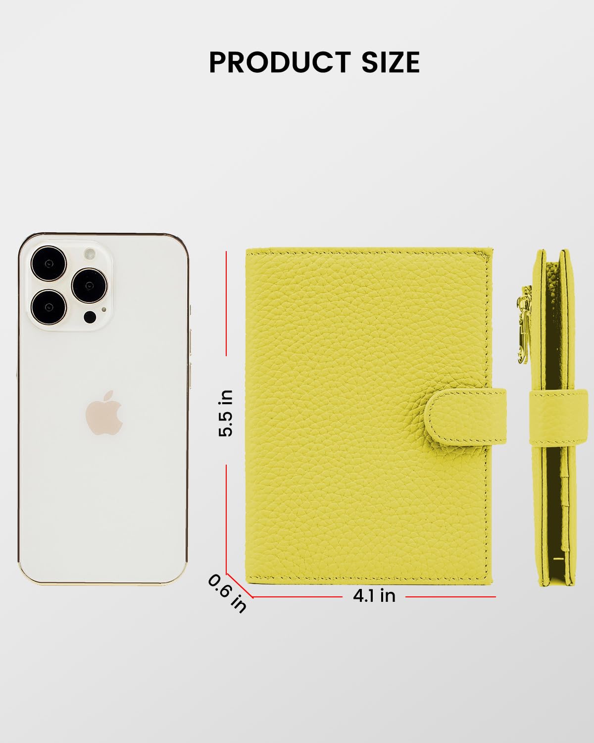 Karmiir RFID Passport Holder Travel Wallet for Women, Leather Passport Cover Wallet with Card Holders SIM Slots,Zippered Coins Pocket and Cash Slot Slim Compact Travel Wallet (Lemon Yellow)