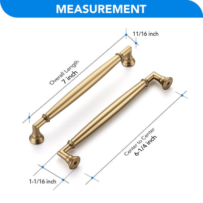 HOME EDIT 10 Pack 6-1/4 Inch Champagne Bronze Cabinet Handles Solid Zinc Alloy Pulls for Kitchen, Dresser, Closet & Bathroom Cabinets Hardware