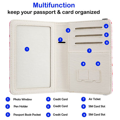 Passport and Vaccine Card Holder Combo Passport Holder with Vaccine Card Slot Wallet Credit Card Protector with RFID Blocking Women Men (Gaming Enthusiast)