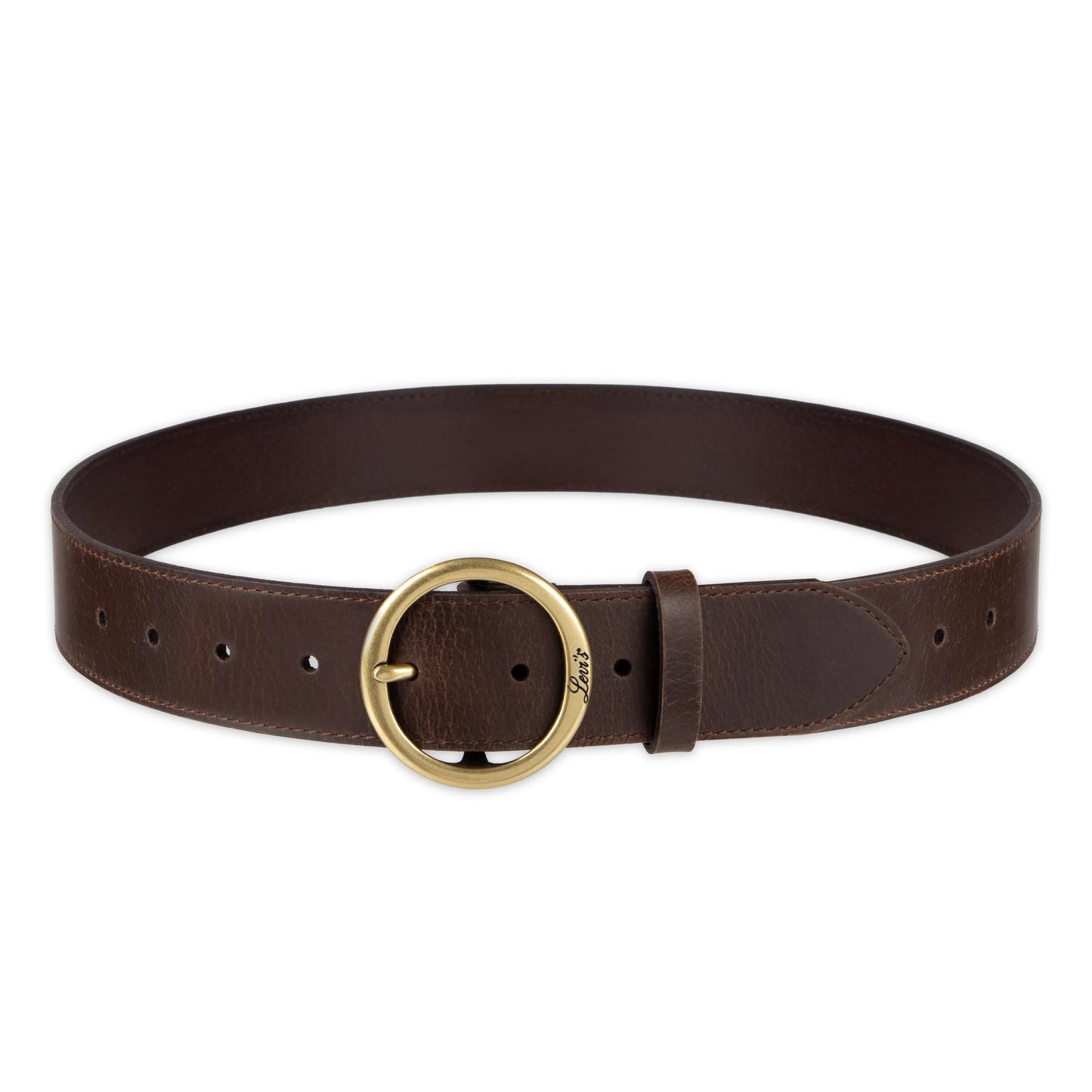 Levi's Women's Round Centerbar Sliding Loop Belt, Dark Brown, X-Large