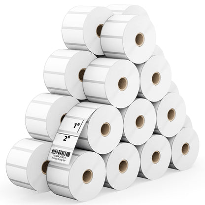 Printholic 24 Rolls 2" x 1" Direct Thermal Labels for Barcodes Postage Address Shipping Labels Compatible with Rollo & Zebra Desktop Printers Adhesive - 1300 Labels/Roll