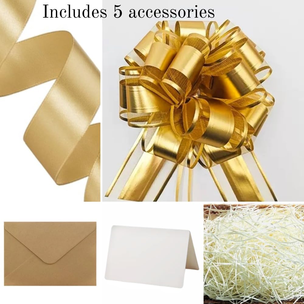 UoeRing Gold Extra Large Gift Box 1Pcs 22x17x9 inch,luxury Gift Box with Lid for Presents Birthday Christmas Valentine's Day (Contain Pull Bows,Card,Envelope,Filler)