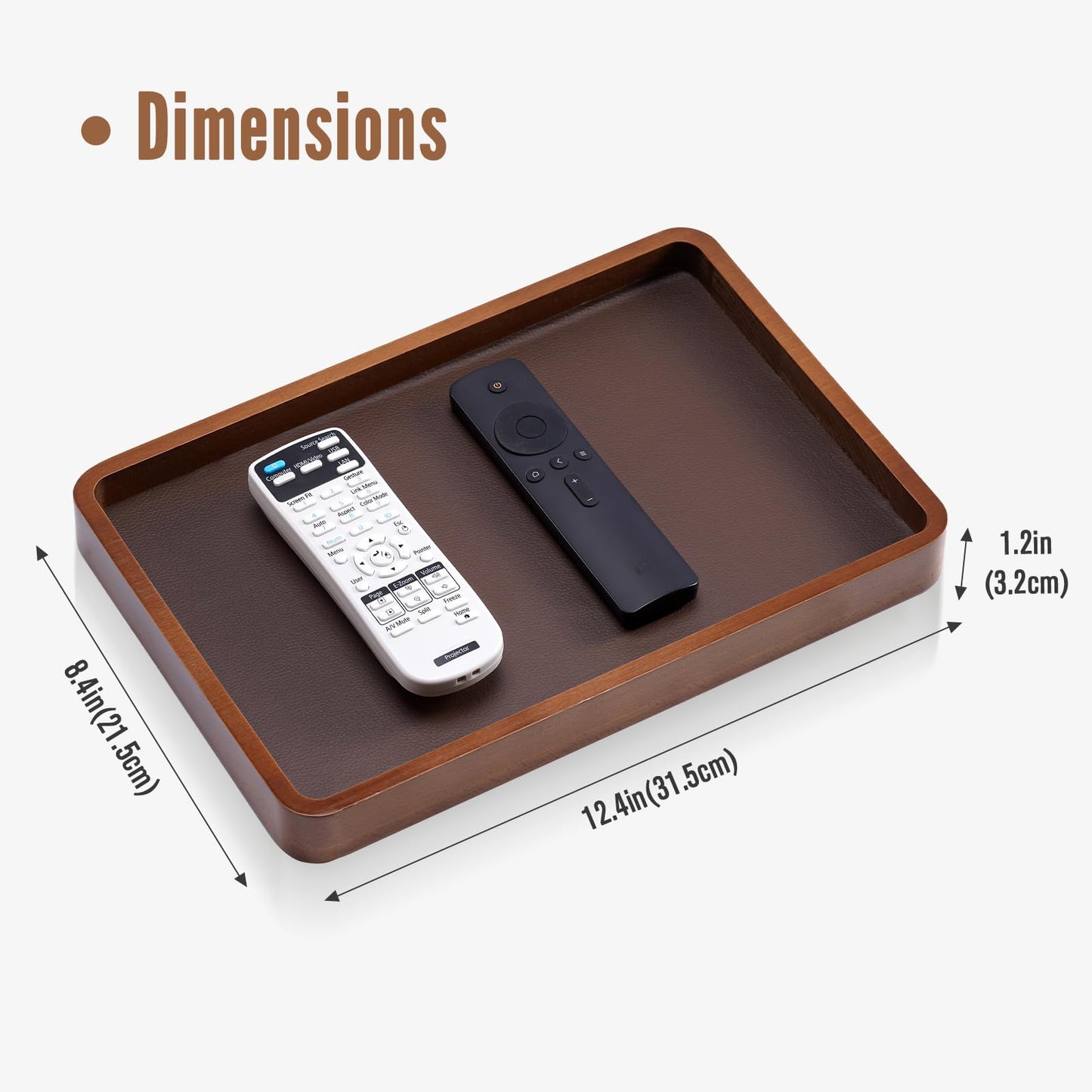 ProCase Wooden Valet Tray for Men, Wood Catch-All EDC Organizer, Fathers Day Gift, Nightstand Entryway Bedside Dump Holder for Wallets, Keys, Watches, Phones, Loose Change, Trinkets -DarkBrown