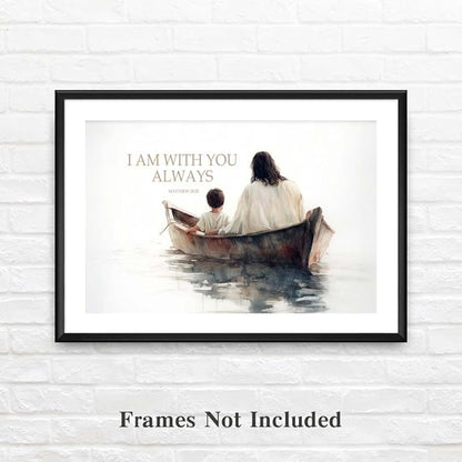 Yesad Jesus Wall Art Décor, Christian Wall Art, Jesus and Boy Canvas Wall Art Pictures Inspirational Wall Décor Motivational Poster Home Décor for Living Room Farmhouse (Unframed,12”x8”, Bible)