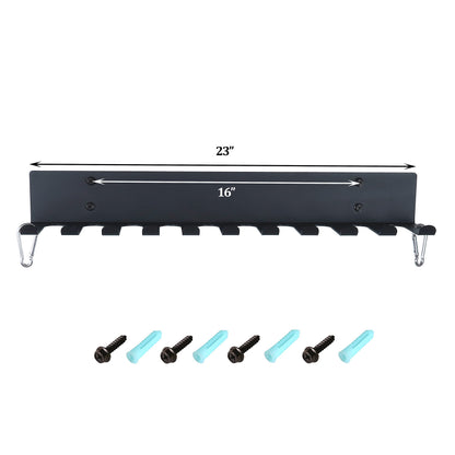 Topsair Gym Storage Rack Resistance Band Rack Wall Mount Barbell Rack Heavy Duty Home Gym Storage Rack for Gym Equipment, Exercise Bands, Lifting Belts and Jump Ropes, Gym Accessories (11 prongs)