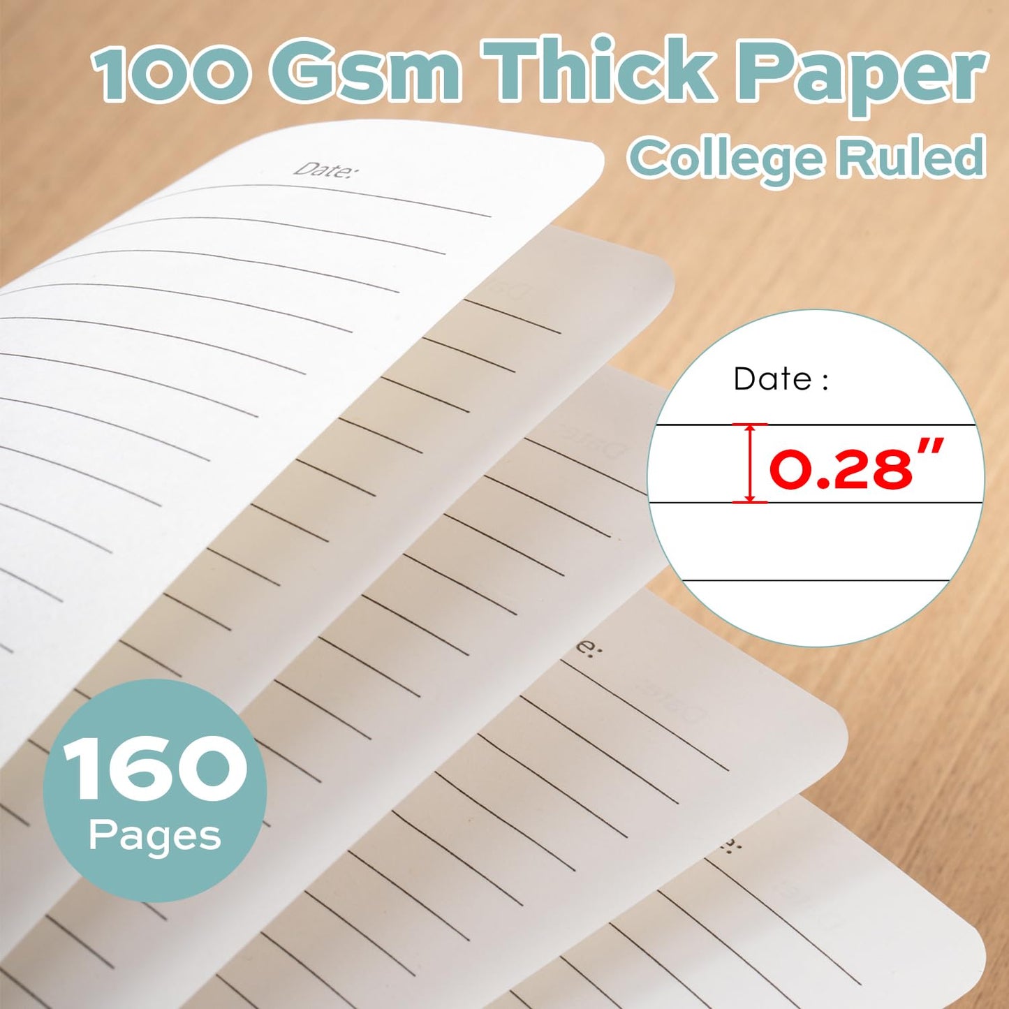 deli Green Lined Spiral Journal Notebook, 160 Pages, A5 (5.5"x8") Hardcover Writing Notebook, College Ruled Spiral Bound Journal for Women & Men - Perfect for Work, School, Office & Note Taking