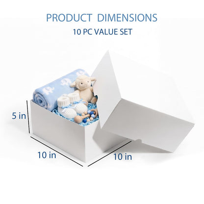 UnicoPak 10x10x5 Inches White Gift Boxes with Lids for Presents, 10 Pack Large Gift Boxes, Sturdy Cardboard Bridesmaid Proposal Box for Wedding, Baby Shower, Graduation, Corporate Gifts, Christmas