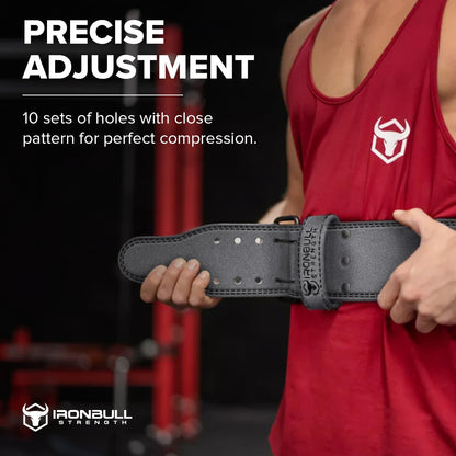 PowerLifting Belt/Weight Lifting Belt - 10mm Double Prong - 4-inch Wide - Advanced Back Support for Weightlifting and Heavy Power Lifting (Grey, XX-Large)