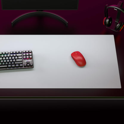 Pulsar - Superglide Premium Glass Mouse Pad XXL ALUMINO-Silicate Glass Surface Anti-Slip Fully Molded high-Density Silicone Rubber 38.5in x 16.5in (XXL, White)