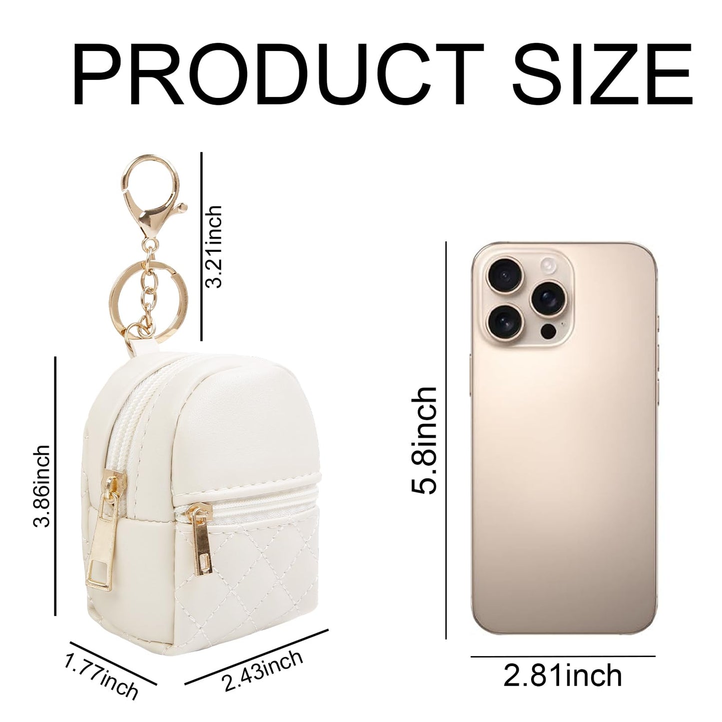 AIBFRID 4Pcs Mini Backpack Keychain,Cute Cosmetic Bag for Women Mother's Day,PU Leather Makeup Bag Key Pocket Lipstick Bag Card Holder Data Cable Organizer Zipper Pouch (black beige pink gray)