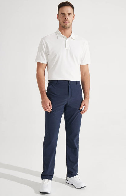 Libin Men's All Day Comfy Golf Pants Work Dress Pants 34" Quick Dry Lightweight Business Casual Trousers for Men with Pockets, Navy Blue, 32W x 34L