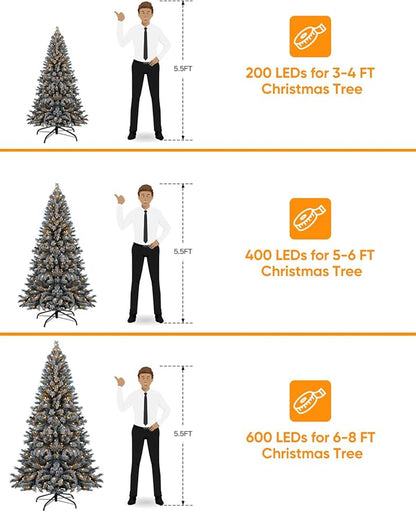 Ollny Smart Christmas Lights, 131FT 400 LED APP Control RGB Color Changing Christmas Tree Lights with Remote, Programmable DIY Musical Waterproof Decor Light with Timer for House Indoor Outdoor House