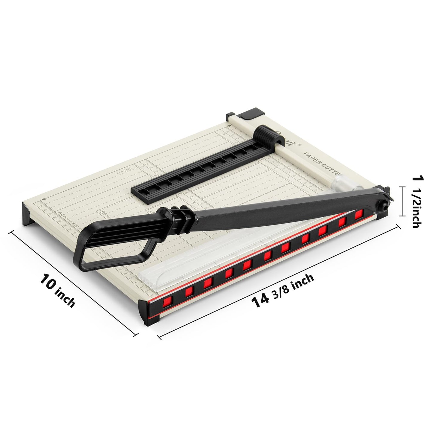 Ecraft 12" Guillotine Paper Cutter：Paper Trimmer Accurate Cutting with Safety Guard,15 Sheets Capacity,Magnetic Guide,Heavy Duty Metal Base, Perfect for Cardstock,Cardboard,Vinyl,Crafts & Photos