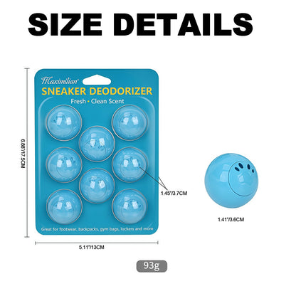 MAXIMILIAN Blue Shoe Deodorizer Balls 8pcs Professional Sneaker Balls