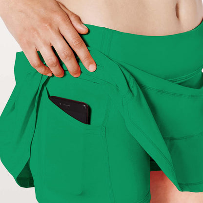 MCEDAR Athletic Tennis Golf Skorts Skirts for Women with Pocket Workout Running Sports Pleated Skirts Casual Green Lagoon/6