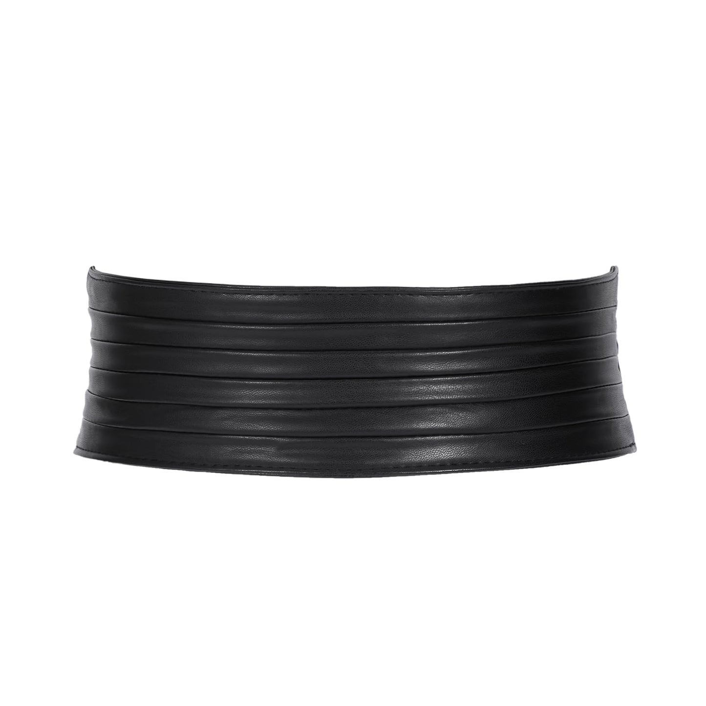 SANSTHS Women Wide Elastic Belts for Dresses Vintage Fashion Stretchy Waist Belts Ladies Cinch Belts Leather Waistband,Black,M