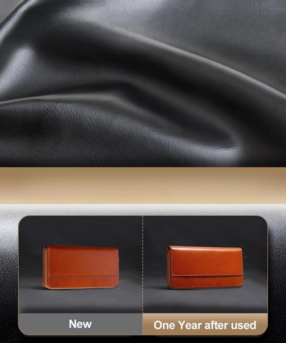 Extended Zippered Pouch Wallet in Genuine Leather, Unisex Design with Integrated Coin Purse (Green)