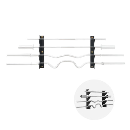 Barbell Rack Single Hook Wall Mount Heavy Duty Vertical Barbell Holder Weight Bar Holder for Olympic Barbell, Curl bar, Commercial or Home Gym Accessory (4 bars) (Black-4pis)