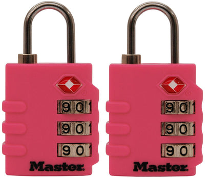 Master Lock 4684T Set Your Own Combination TSA Approved Luggage Lock, 1-3/8 in. Wide, Colors May Vary