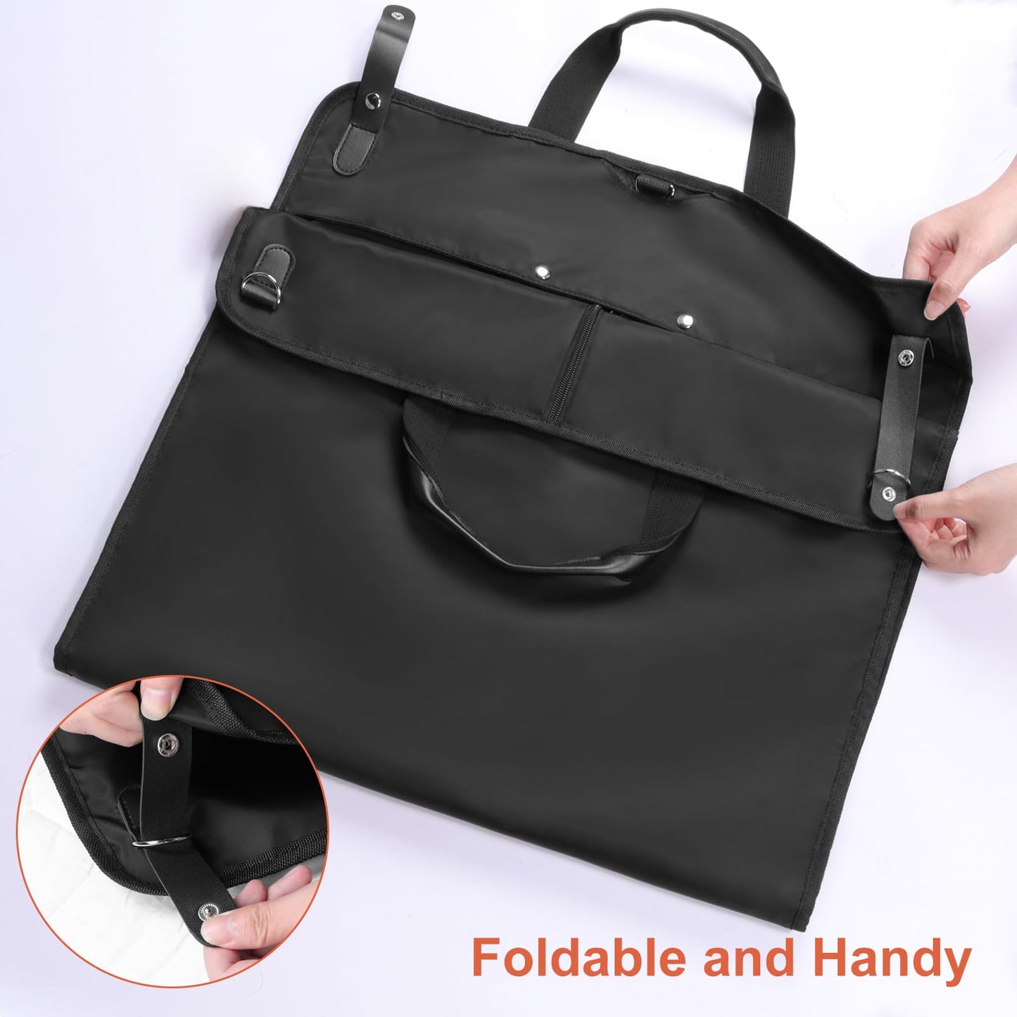 Univivi 43" Garment Bags for Travel, Heavy Duty Suit Travel Bag for Men&Women, Foldable Garment Bags for Hanging Clothes with 5 Zipper Pockets for Suit, Coats, Shirt,Short Dress