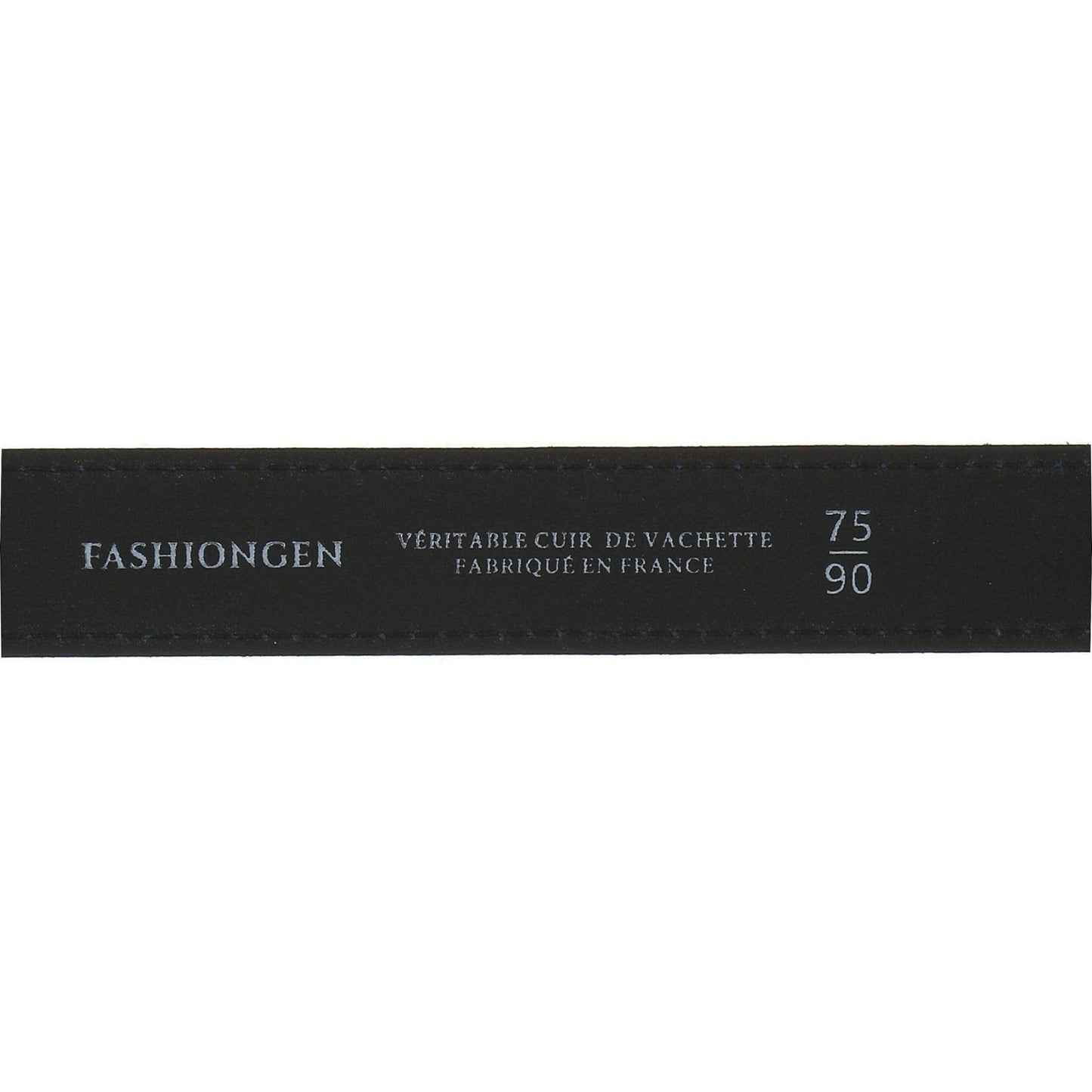 FASHIONGEN - Women genuine Italian leather belt LUNA, Made in France - Black (Golden buckle), 80 cm (31 in) / Waist size 29 to 30