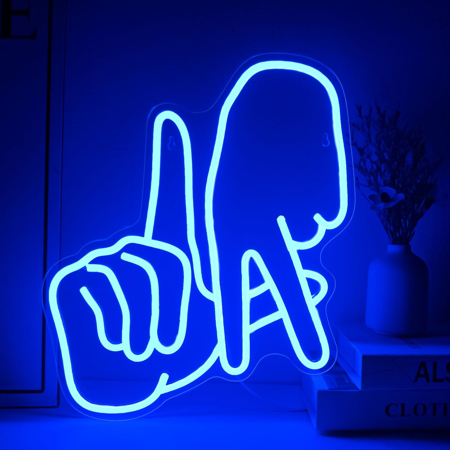 Los Angeles Neon Sign for Garage Wall Decor LA Baseball Gesture Neon Lights for Man Cave Dimmable Baseball Team Logo Led Sign Bedroom Party Birthday Gift for Fans