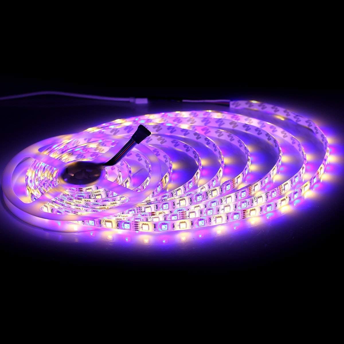 SUPERNIGHT RGBWW LED Strip Light IP65 Waterproof RGB Color Changing Rope Lighting with Warm White 3500K Color 16.4ft 300leds 5050 Tape Light (RGB + Warm White)