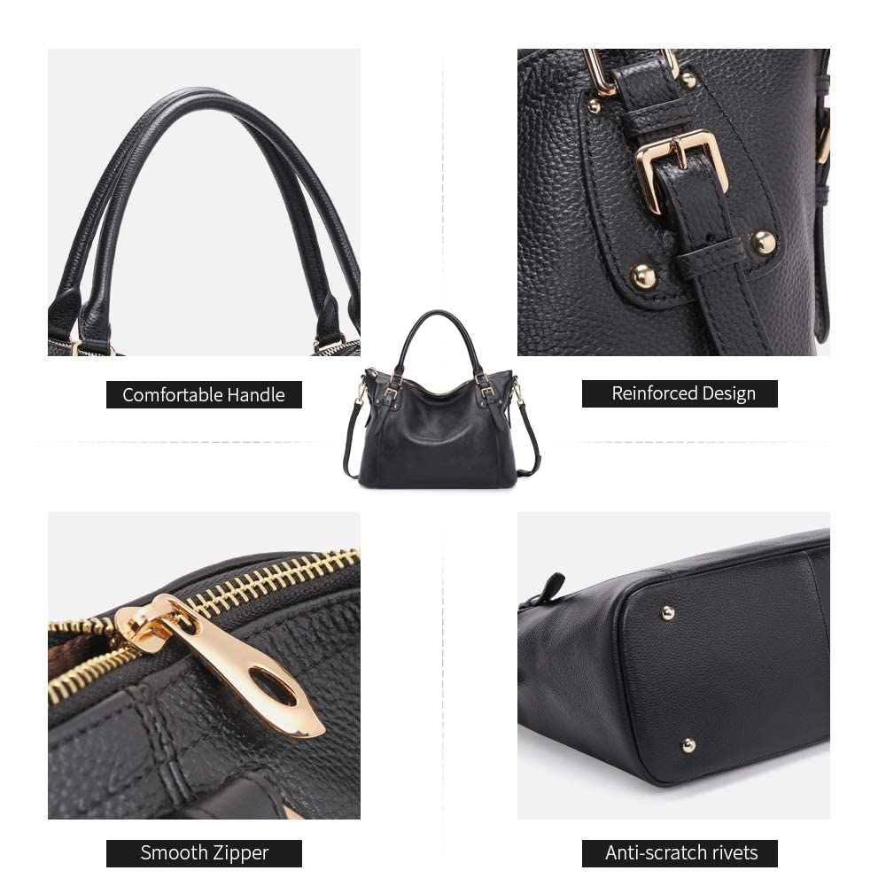 Kattee Leather Handbags Tote Shoulder Bag for Woman Satchel Designer Purse Top Handles Crossbody Bag Large Capacity
