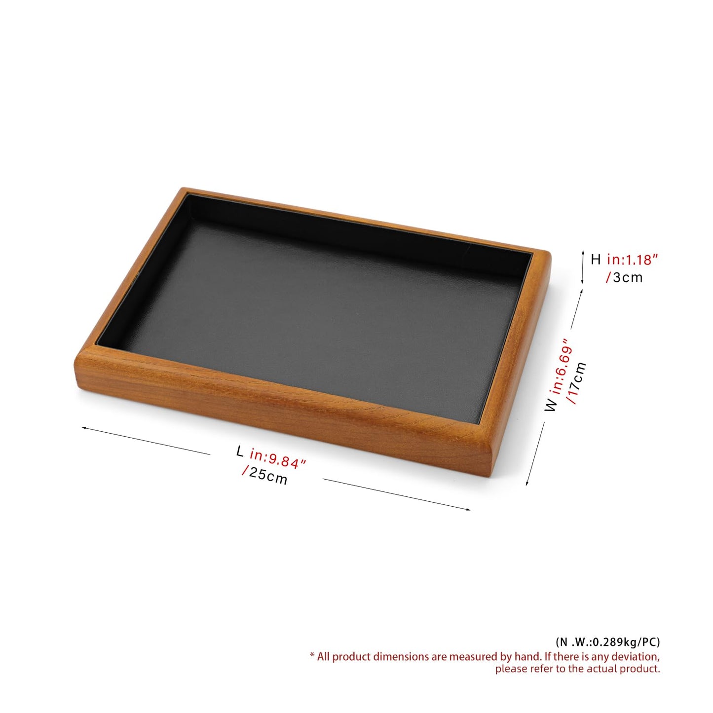 Oirlv Solid Wood Stackable Jewelry Organizer Tray Jewelry Drawer Organizer(Black)