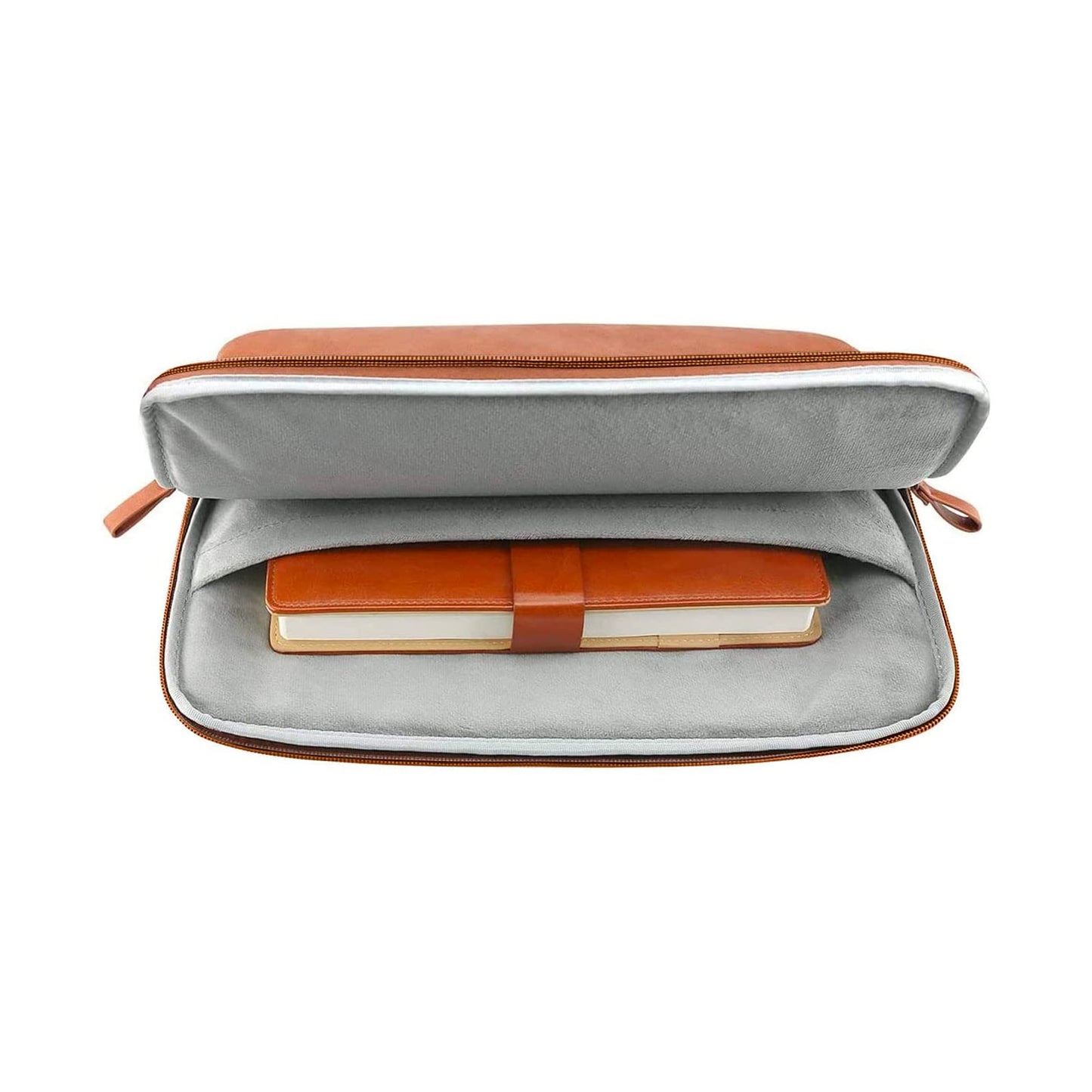 MOSISO Laptop Sleeve Bag 13.3 inch Compatible with MacBook Air/Pro, 13-13.3 inch Notebook, Compatible with MacBook Pro 14 2026-2021 M5 M4 M3 M2 M1, PU Leather Padded Bag Waterproof Case, Brown