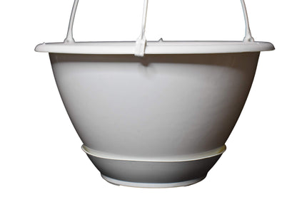 10" White Plastic Hanging Basket with Saucer for Indoor/Outdoor Use by Koba (5)