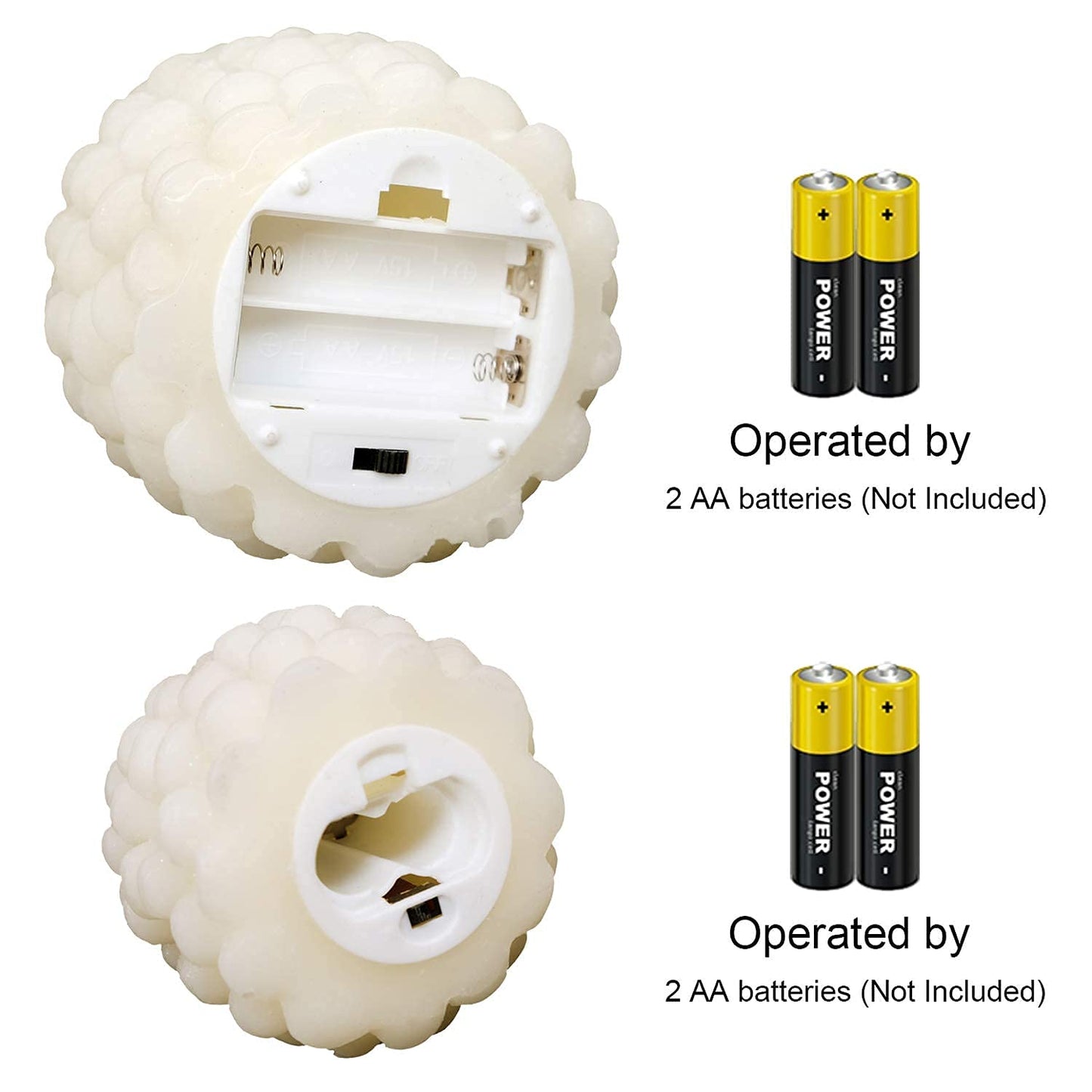 Wondise Pine Cone Flickering Flameless Candles with Remote and Timer, Battery Operated LED Real Wax Flameless Candles, for Christmas Decoration, Set of 2(Ivory)